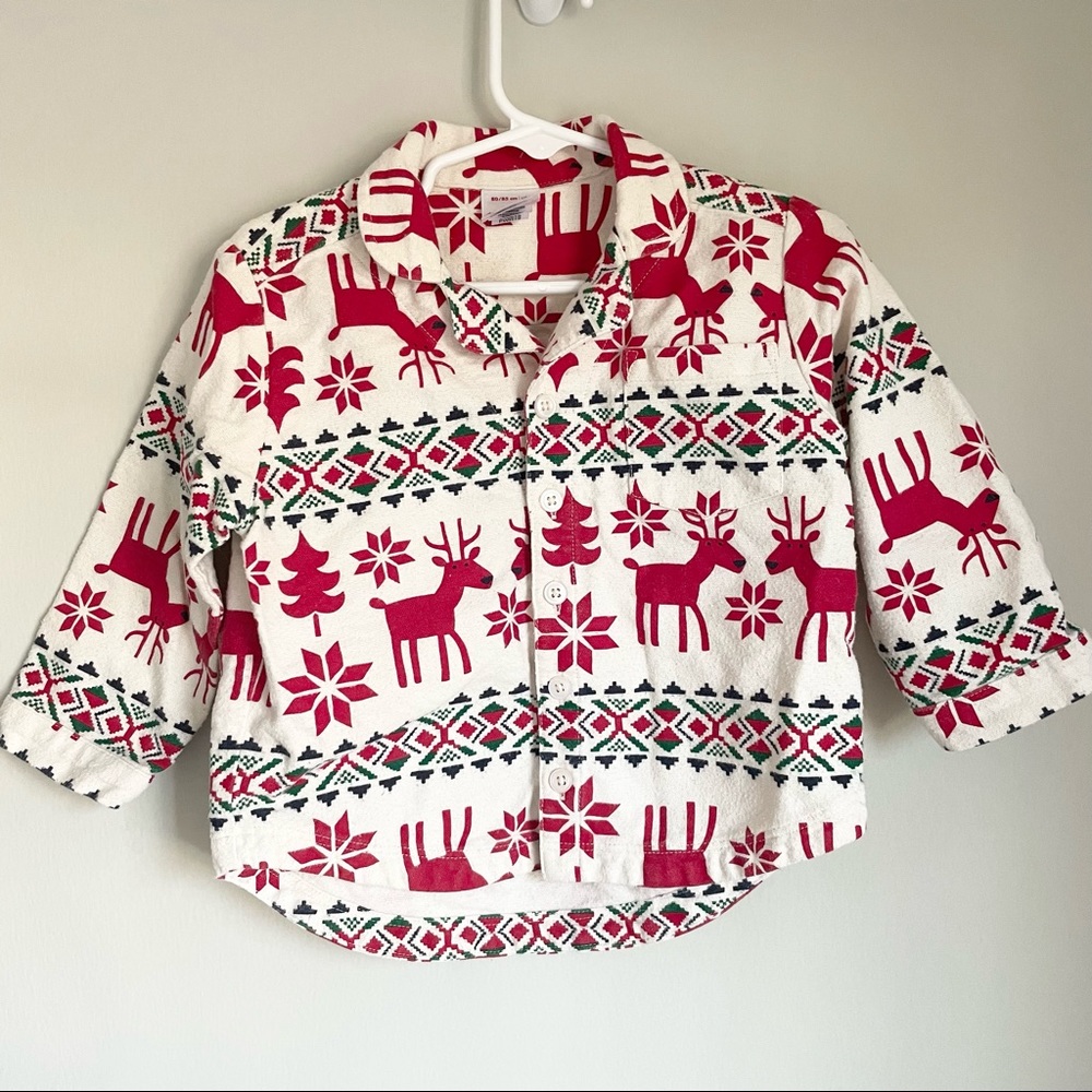 Hanna Andersson Deer Dear button Down Shirt